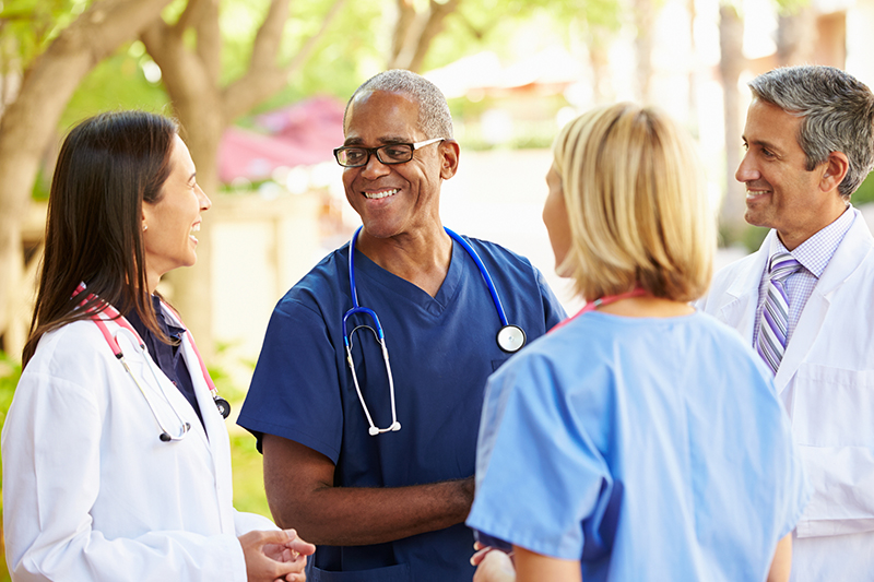 Group of providers talking